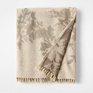 Studio McGee Neutral Floral Woven Throw Blanket